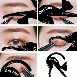 Pochoir Eyeliner Stencil Cat Eye - 10 formes - Plus de BAVURES !