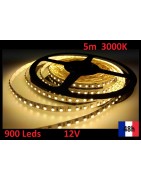 Ruban 3000K Bandeau Led Strip 5m 900 Leds de puissance 12V