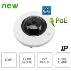 Caméra IP Dome Antivandale Métal 6MP H.265 Fisheye Audio Alarme PoE - SONY