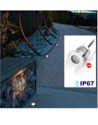Spot Led Encastré Inox Jardin enterré Inground Underground 24V 1W Blanc Froid