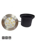 Spot Led Encastré Inox Jardin enterré Inground Underground 24V 9X3W Blanc Froid