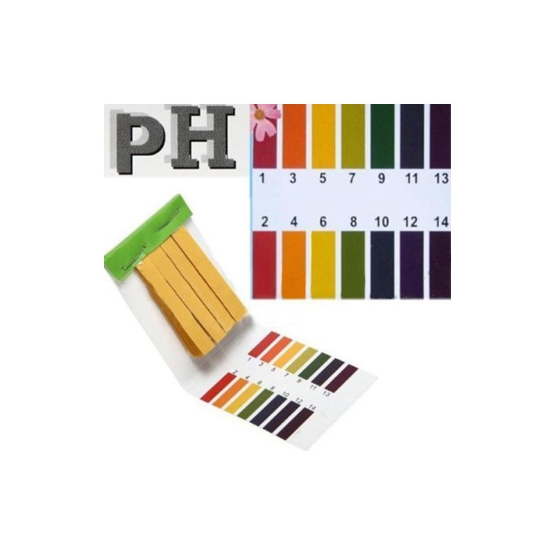 Papier PH Testeur Piscine Aquarium Hydroponique Test de 1 a 14 - 80 Languettes