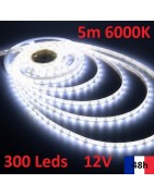 Ruban LED Bleu 5m IP20 12V 150 leds SMD 5050 36W